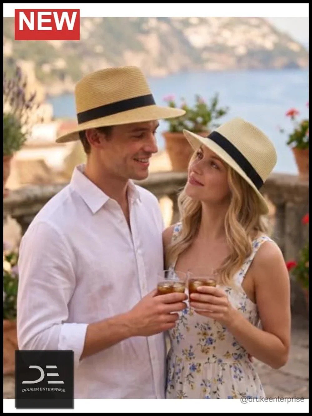 Straw Fedora Panama UV Sun Hat UPF 50+ Lightweight Travel Beach Hat